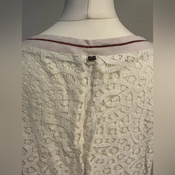 Ikks ICODE white lace short sleeve blouse size small - Picture 4 of 13